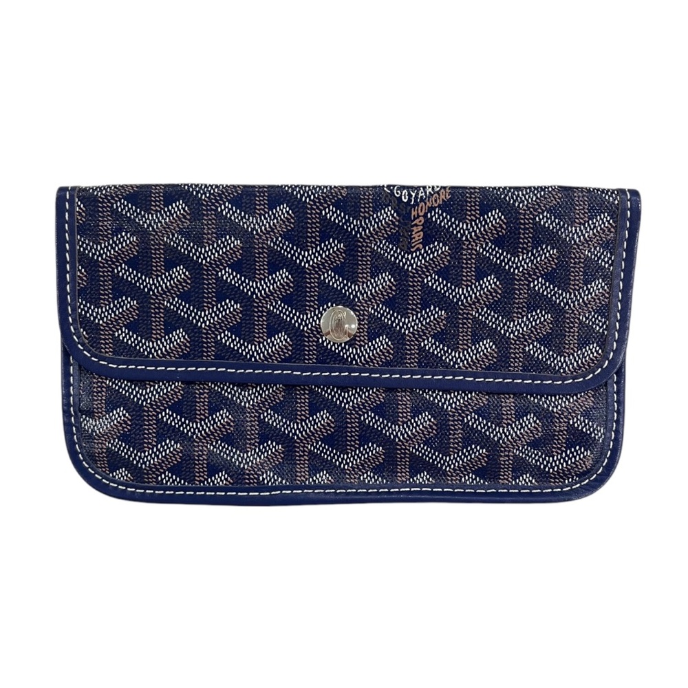 Goyard Navy and White Patterned Wallet